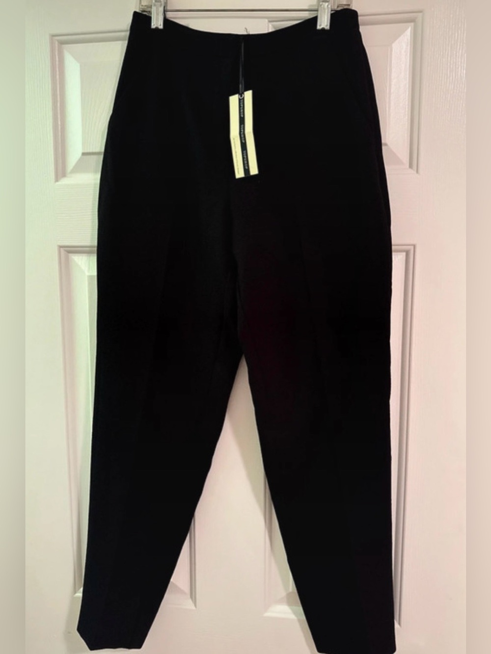 NWT Topshop classic black high waisted crepe poly pant size 4